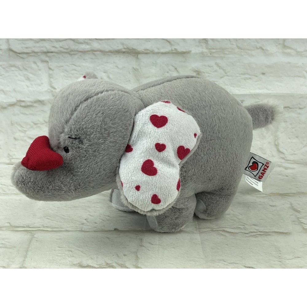 Ganz 9" Heart Crush Elephant Plush Valentines Day Love Stuffed Animal Toy